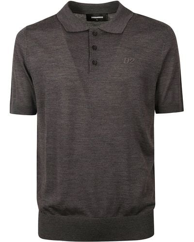 DSquared² Knit Polo Shirt - Black