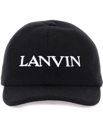 Lanvin Wool Cashmere Baseball Cap - Black