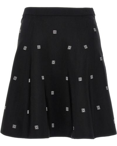 Givenchy All Over Logo Skirt - Black