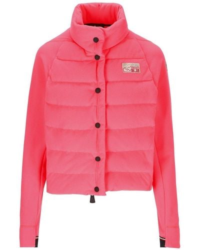 3 MONCLER GRENOBLE Logo Patch Buttoned Jacket - Pink