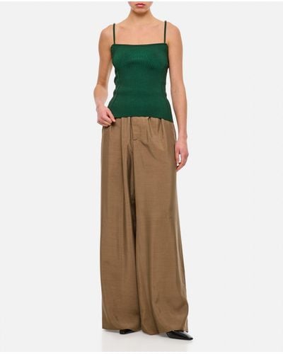 Quira Oversized Silk Pants - Green