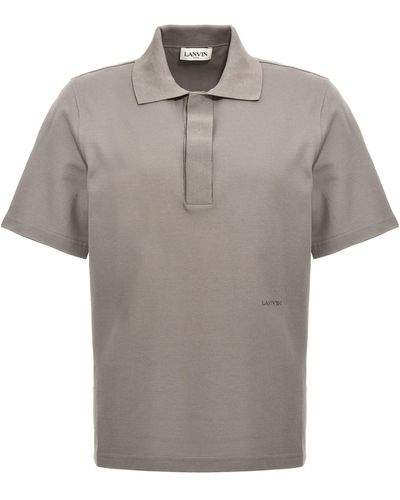 Lanvin Logo Embroidery Shirt Polo - Gray
