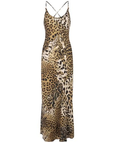 Roberto Cavalli Lingerie Dress With Leopard Print - Metallic