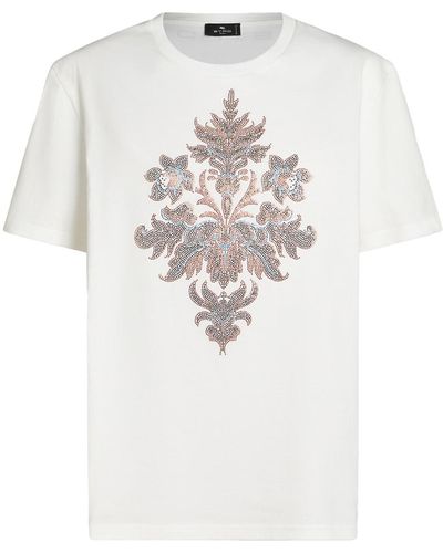 Etro T-Shirt With Beaded Embroidery - White