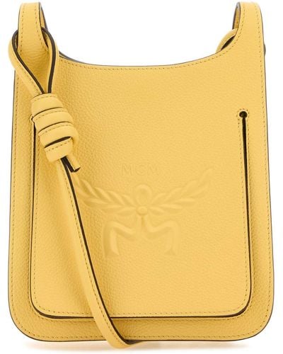 MCM Leather Mini Himmel Hobo Crossbody Bag - Yellow