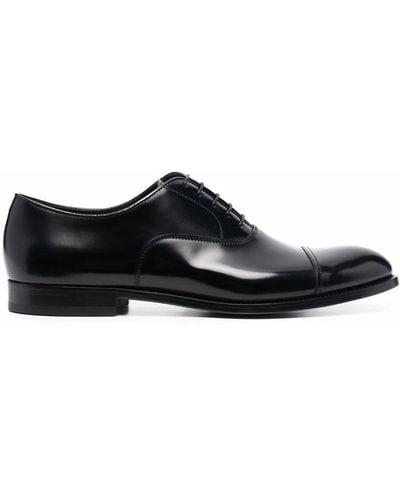 Doucal's Leather Lace Up Oxford Shoes - Black