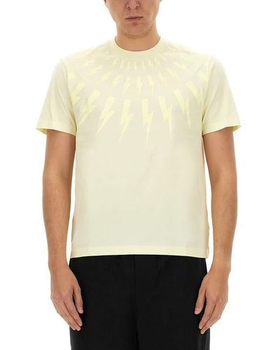 Neil Barrett Fairisle Thunderbolt T-Shirt - White