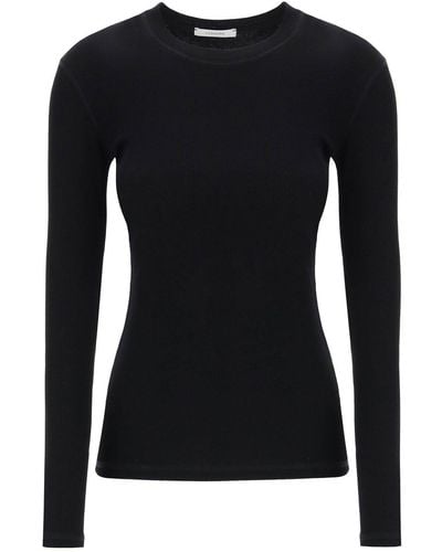 Lemaire Long Sleeved Crewneck T-Shirt - Black