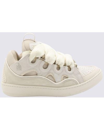 Lanvin Leather Curb Trainers - Natural