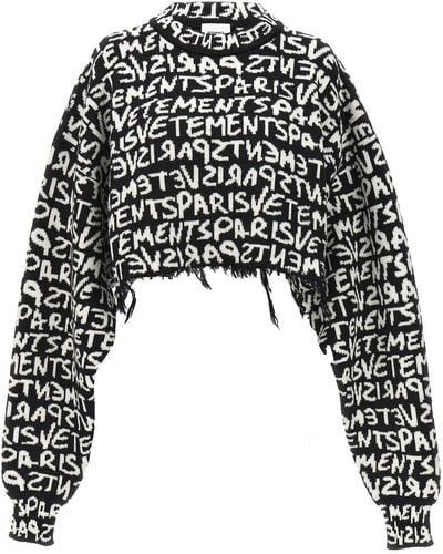 Vetements 'Graffiti Monogram' Sweater - Black