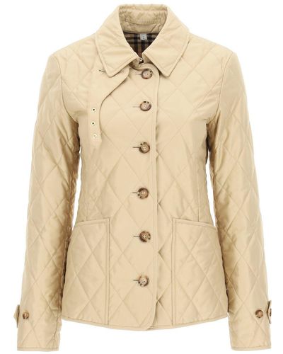 Burberry Diamond Quilted Jacket - Natural