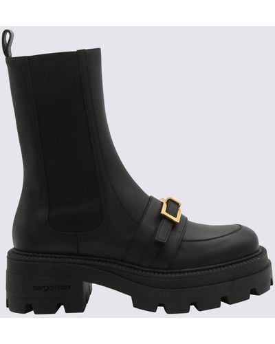 Sergio Rossi Leather Nora Boots - Black