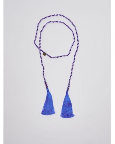 Maliparmi Collana Beaded Scarf Necklace - Blue