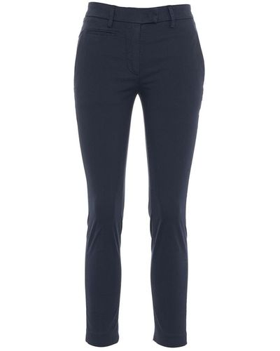Dondup Cropped Slim Fit Trousers - Blue