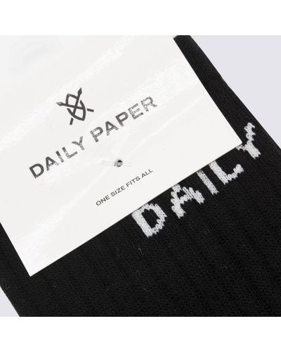 Daily Paper And Cotton Blend Socks - Black