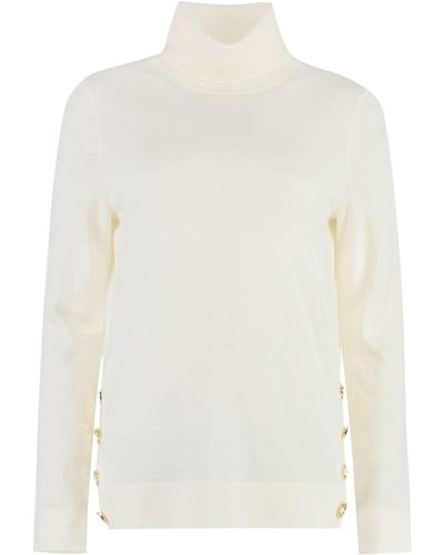 MICHAEL Michael Kors Turtleneck Wool Pullover - White