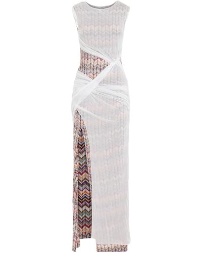 Missoni Cotton-Blend Yarn Long Dress - White