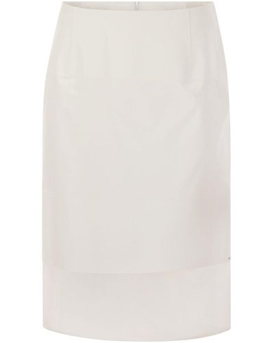 Sportmax Zip Detailed Low Waist Skirt - White