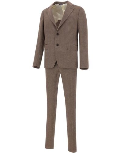 Brian Dales Linen And Wool Two-Piece Suit - Brown