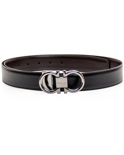 Ferragamo Reversible Leather Belt - White