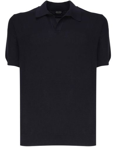 Zegna Cotton Polo Shirt - Black