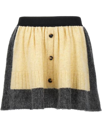 Loewe Two-Tone Miniskirt - Natural