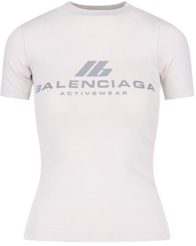 Balenciaga Activewear Stretch Jersey T-Shirt - White