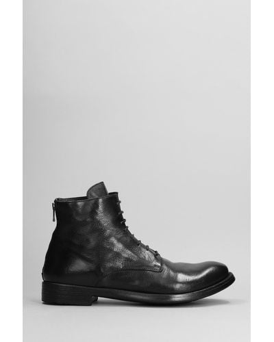 Officine Creative Hive 016 Ankle Boots In Black Leather