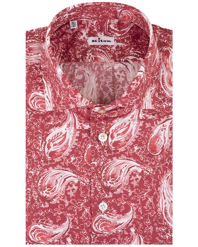Kiton Classic Shirt With Cashmere Print - Pink