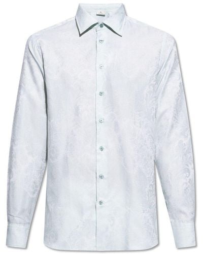 Etro Paisley Jacquard Long-Sleeved Shirt - White
