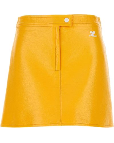Courreges Reedition Vinyl Mini Skirts - Yellow