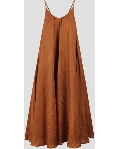 THE ROSE IBIZA Silk Long Dress - Brown