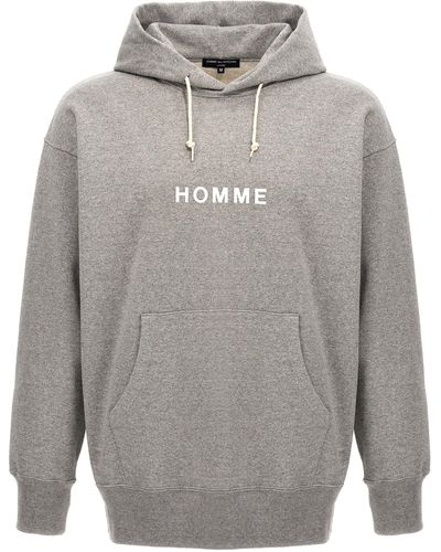 Comme des Garçons Logo Print Hoodie Sweatshirt - Gray