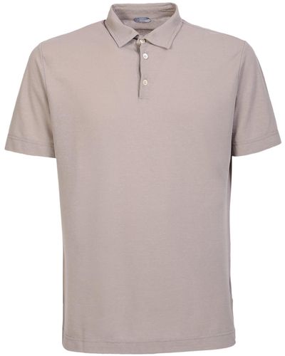 Zanone Taupe Polo Shirt - Natural