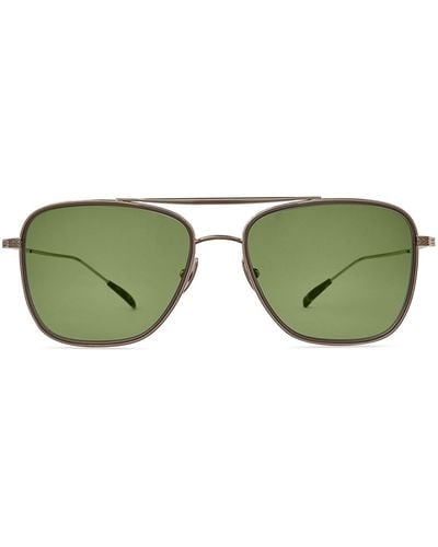 Mr. Leight Novarro S 12k White Gold-maple/green Sunglasses