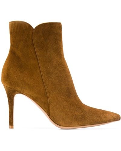 Gianvito Rossi Brown Suede Levy 85 Ankle Boot