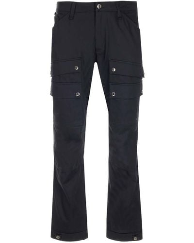 Burberry Cargo Pants With Embroidered Logo - Blue