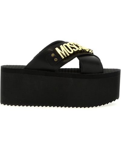 Moschino Logo Sandals - Black