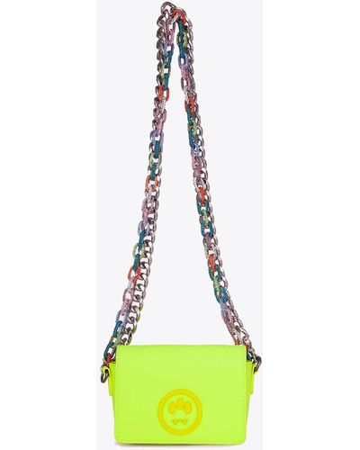Barrow Bag Woman Neon Yellow Shoulder Bag With Front Smile - Multicolor
