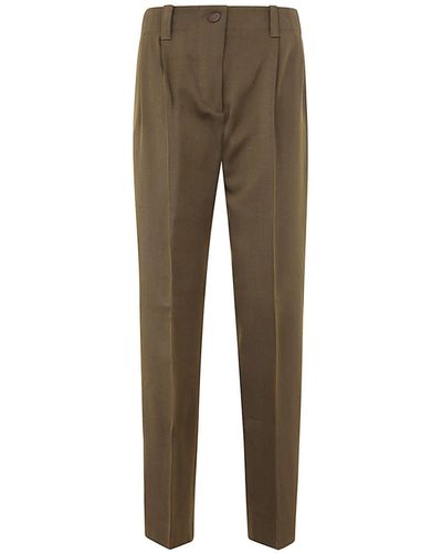 Golden Goose Journey W`S Pant Tapered High Waisted Blend Virgin Wool Twill - Natural