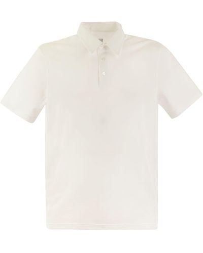 Fedeli Short-Sleeved Cotton Polo Shirt - White