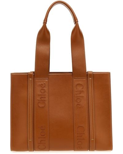 Chloé Medium 'Woody' Shopping Bag - Brown