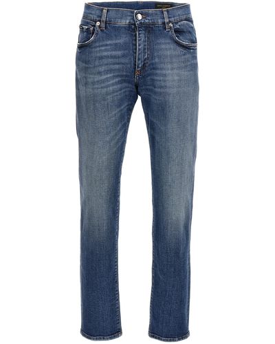 Dolce & Gabbana Logo Plaque Jeans - Blue