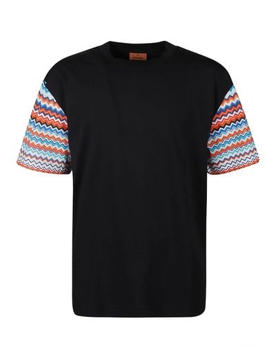 Missoni Stripe Sleeve T-Shirt - Black