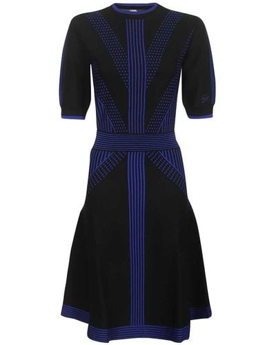 Karl Lagerfeld Knitted Dress - Blue