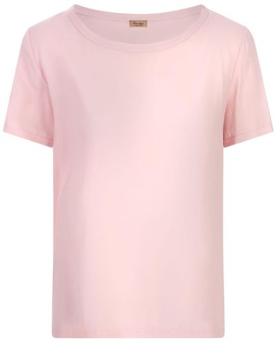 HER SHIRT HER DRESS Silk T-Shirt - Pink