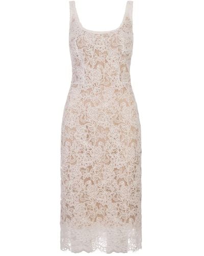 Ermanno Scervino Floral Lace Midi Dress - White