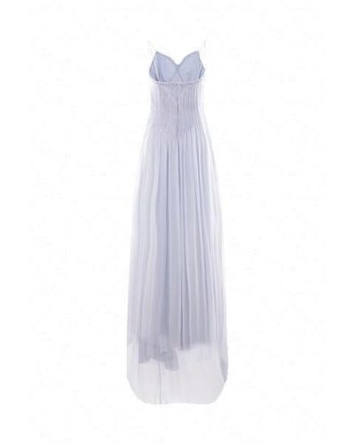 Ermanno Scervino Semi-Sheer Pleated Maxi Dress - White