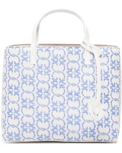 Pinko Classic Fabric Shopper Bag - White