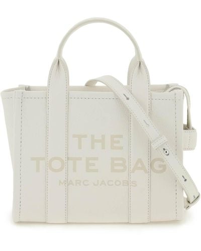 Marc Jacobs Leather The Mini Traveler Tote Bag - White